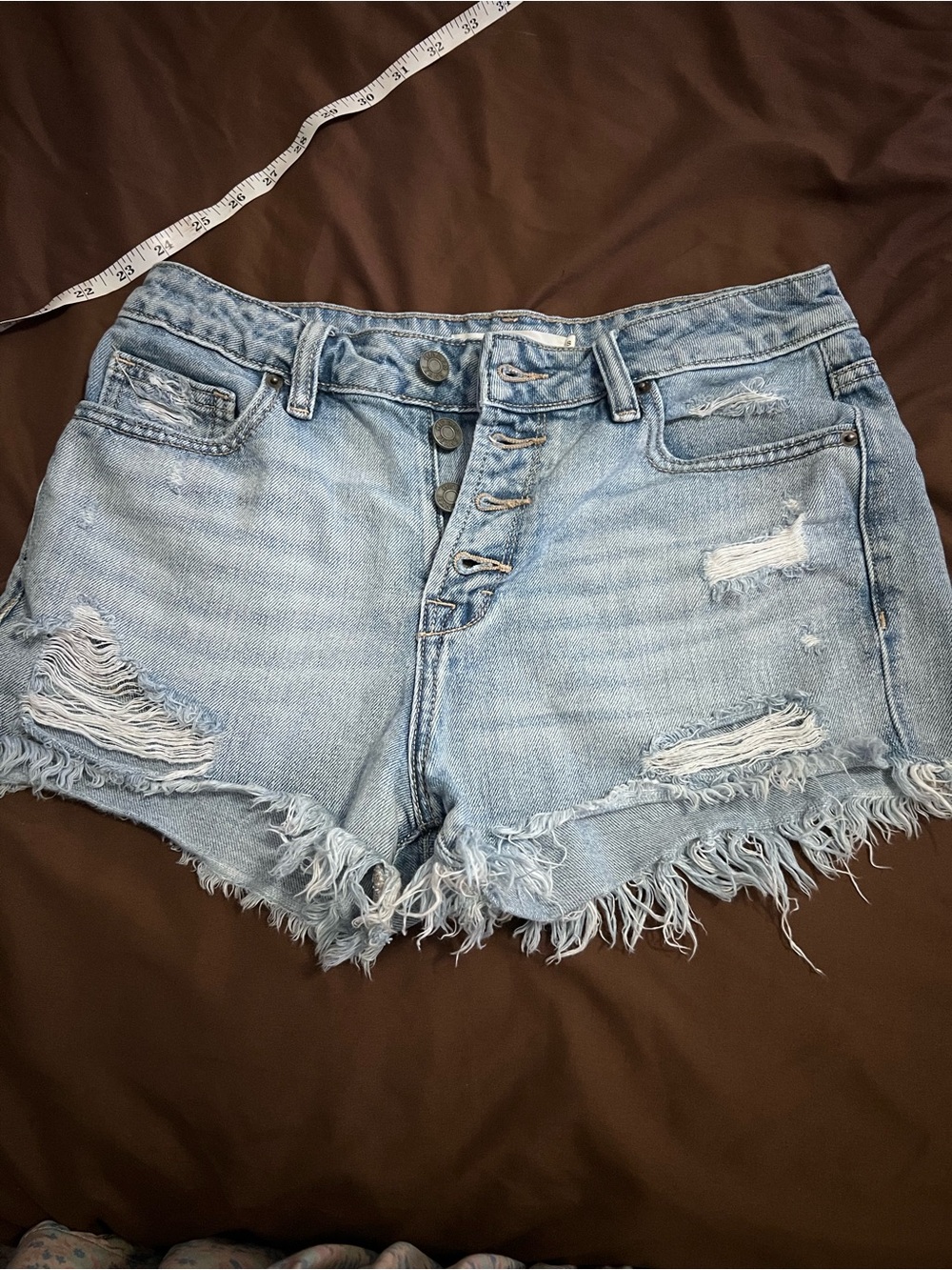 Hidden Women's Light Blue Distressed Denim Shorts